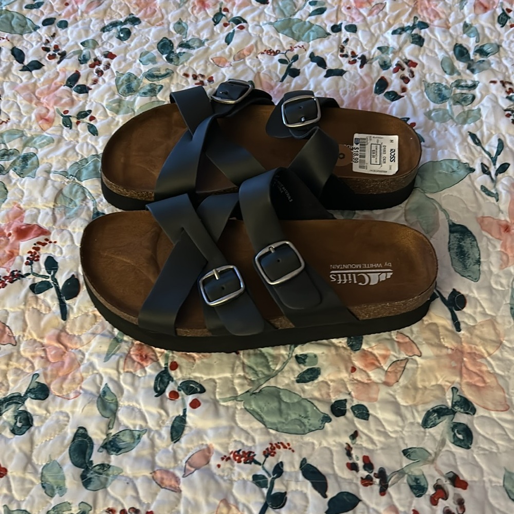 Cliffs Black Strappy Sandals - Picture 2 of 6